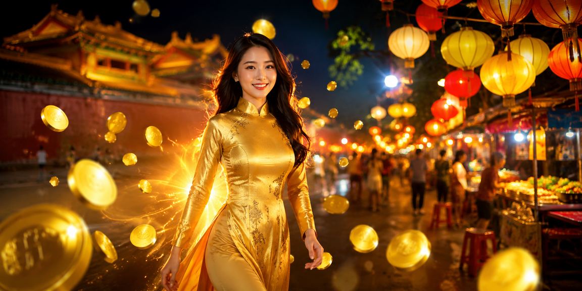 Phụ nữ Huế mặc áo dài tham gia xổ số và cá cược trực tuyến tại địa phương